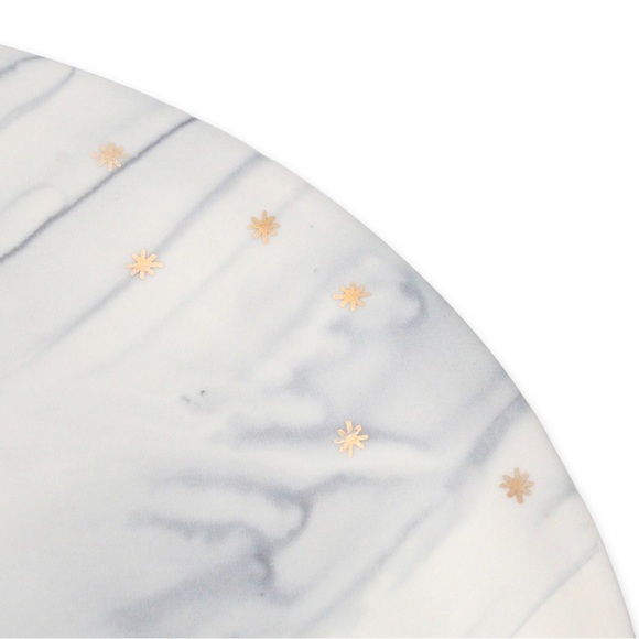 Anthropologie Night Sky Dessert Salad Plates Set of 4 Grey Watercolor Gold Stars - Picture 4 of 6